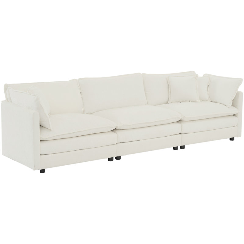 Canapé modulaire en chenille Ayla, Blanc