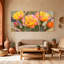 Cactus fleurs de cactus, ensemble de 3 reproductions d'art sur toile-1443231735