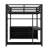 Space‑Saving Full‑Size Metal Loft Bed with L‑Shaped Desk, Wardrobe, USB Charging & Storage Shelves – Black-868588085