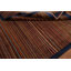Tapis unique en laine noué à la main à rayures rectangulaires brun / rouille / bleu