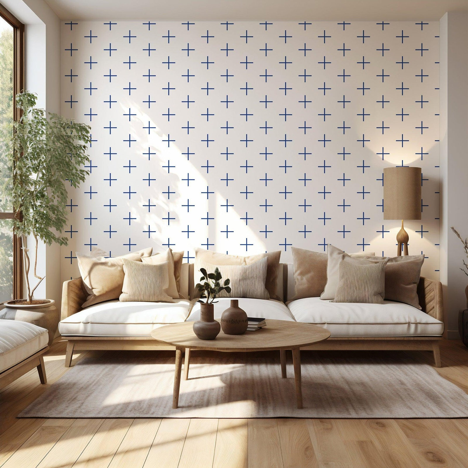 Mrs Paranjape Papers Mrs Paranjape Self-Adhesive Wallpaper, Yves Blue, Non-pasted, Faux Grasscloth