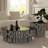 Black Round & Square Coffee Table Set with Tempered Glass Top