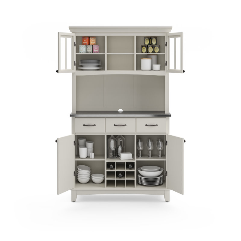 Bahut de salle à manger, Acier inoxydable, Blanc cassé