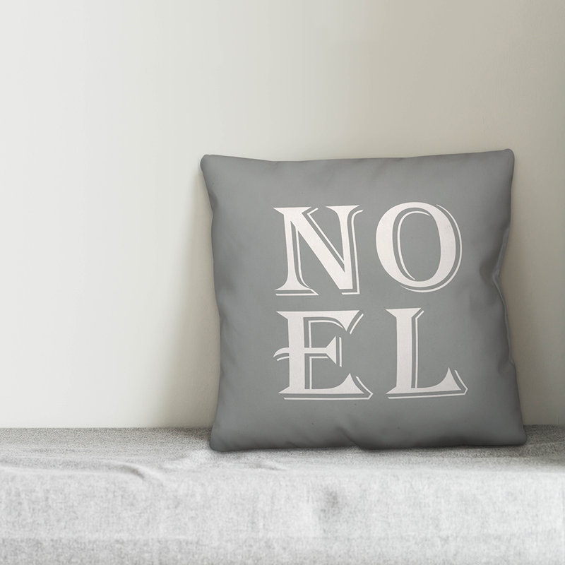  Housse de coussin Noel, 16 po x 1 po, Argent, Polyester/ Bourre en polyester