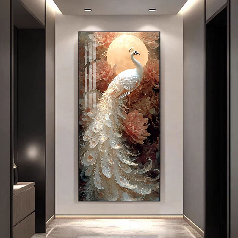 Décoration murale paon lumineux, H 78,74 po x l 39,37 po x P 1,38 po