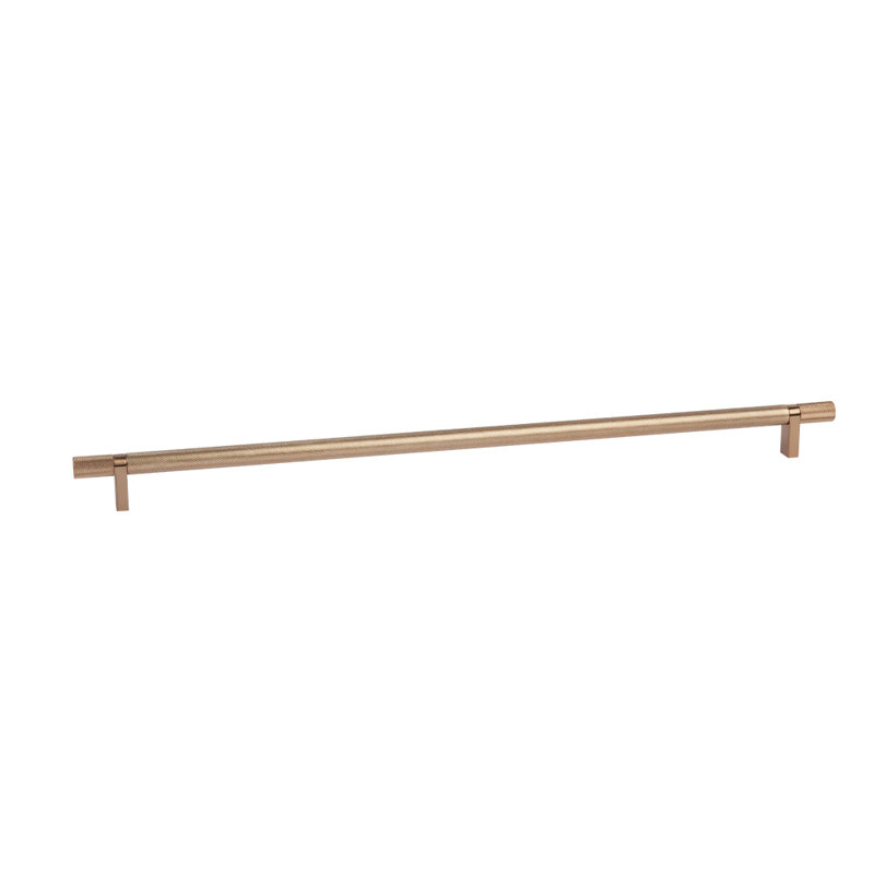 Poignée de meuble-bar Emtek Select 18 "C-C, tige de bar rectangulaire, barre moletée, Chrome poli