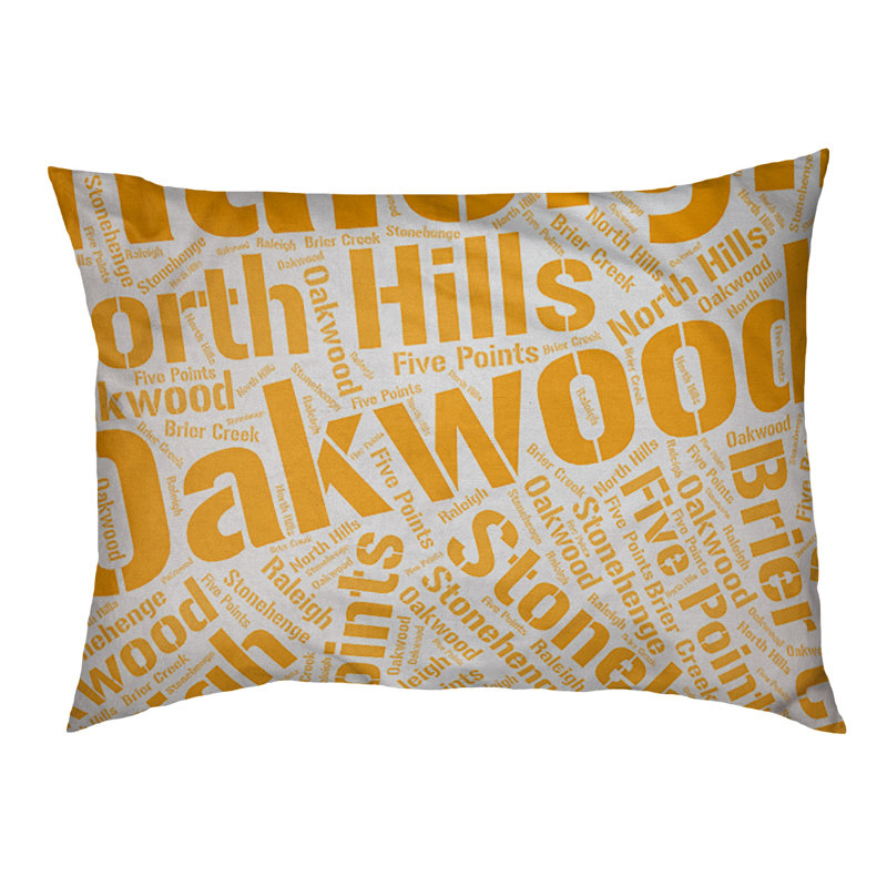 Coussin de chien « districts », Grand (l 40 po x P 30 po x H 14 po), Orange, Raleigh