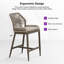 Tabourets de bar George Oliver Patio en aluminium, hauteur du comptoir, 61 cm (24 po), avec coussin en tissu amélioré-1508672680-1490686931