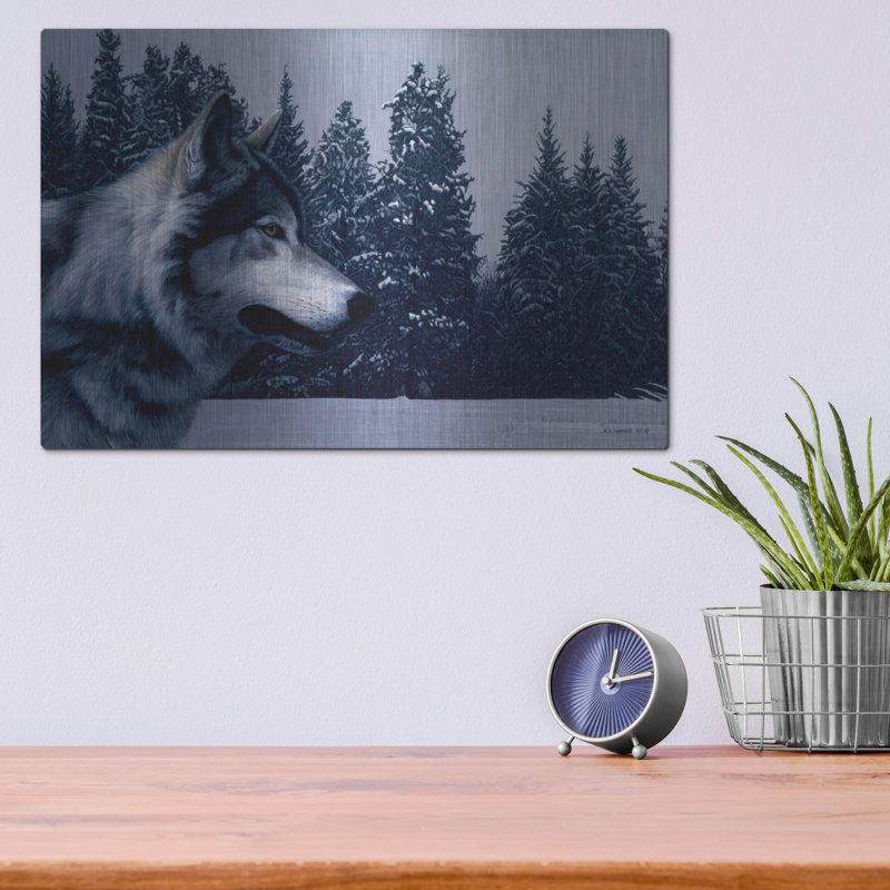 «Portrait de loup gris» par Ron Parker, H 12 po x l 16 po