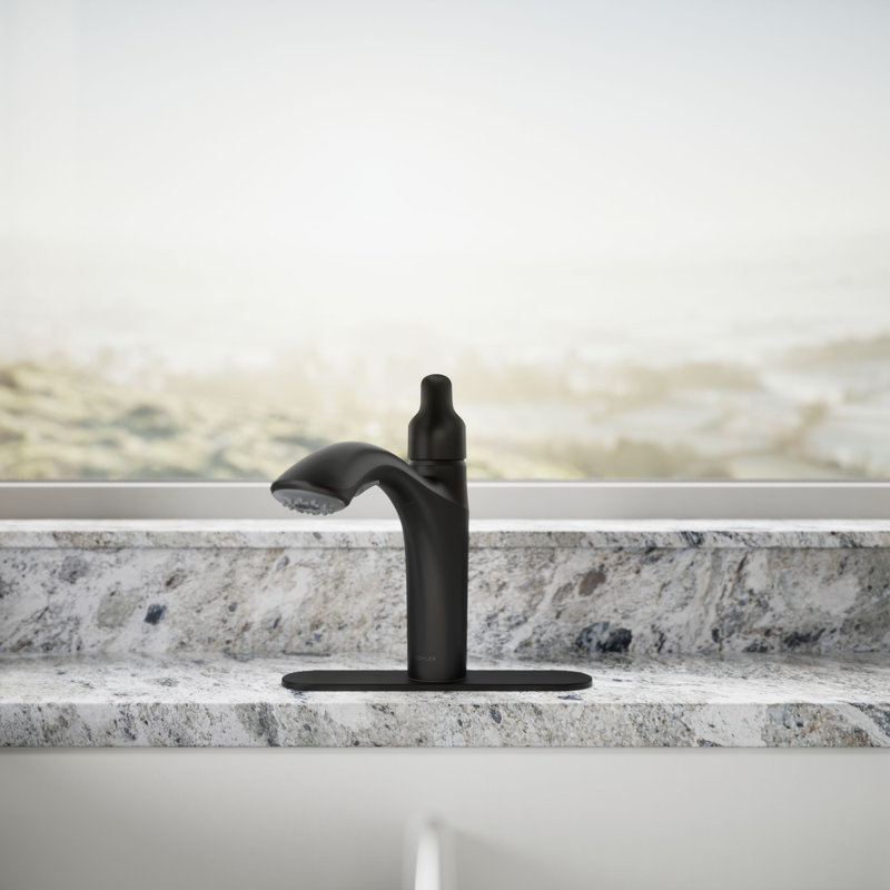 Rival Single-Handle Pull-Out Kitchen Sink Faucet With Two-Function Sprayhead, Matte Black