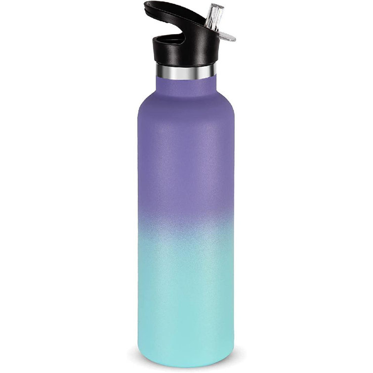 Orchids Aquae 24oz. Insulated Stainless Steel Water Bottle Straw