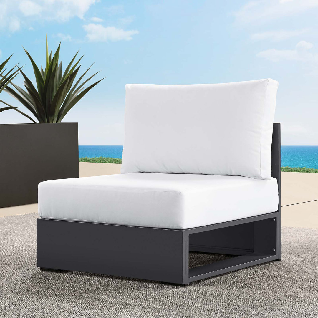 Modway Tahoe Outdoor Patio Powder-Coated Aluminum Modular Armless Chair Modway Cushion 