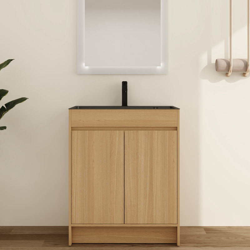 Meuble-lavabo simple 28 po avec comptoir en acier inoxydable
