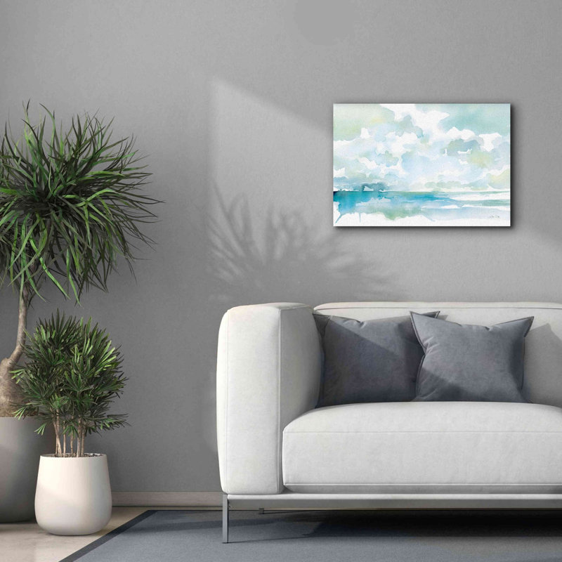 «Ocean Dreaming Pale Blue» par Katrina Pete, estampe numérique sur toile, H 18 po x l 26 po x P 0,75 po