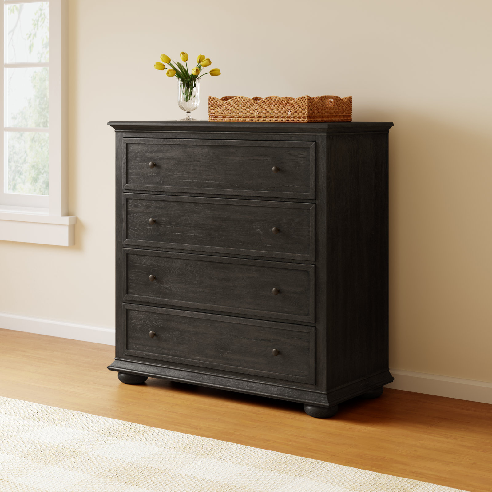 Geoffrey Tall Dresser, Smoked Black