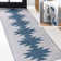 Katriel Minimalist Geometric Machine-Washable Gray/Blue Rug