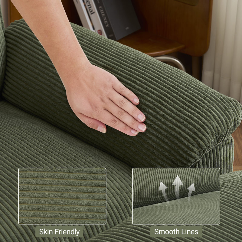 90'' W Corduroy Modular Cloud Couch Sleeper Sofa