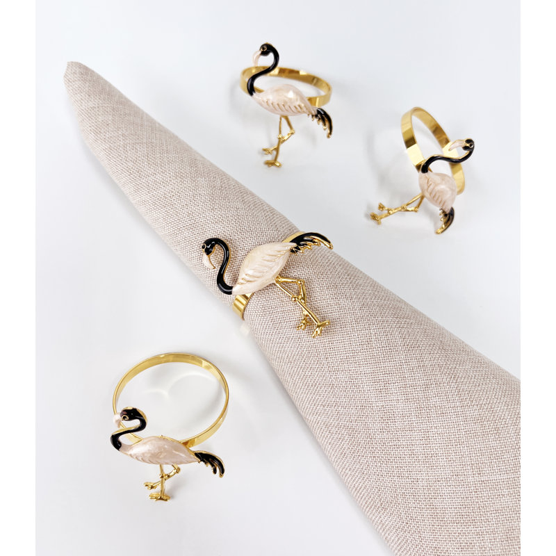 Rond de serviette en métal, Beige