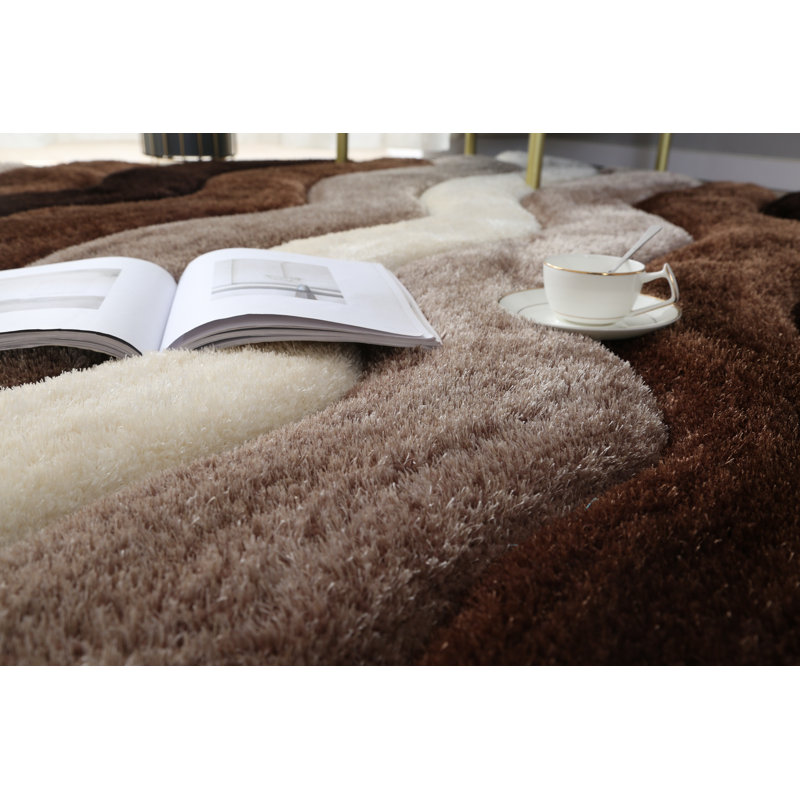 Tapis brun de la collection Garion, 3 pi 5 po x 5 pi 5 po