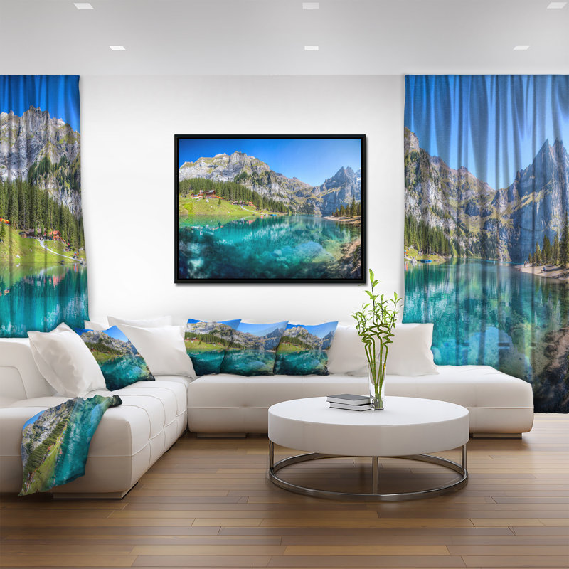 «Lake Oeschinen Suisse», photographie encadrée sur toile, H 16 po x l 32 po x P 1 po