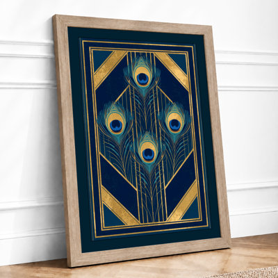 Golden Circles Art Deco - Framed Print