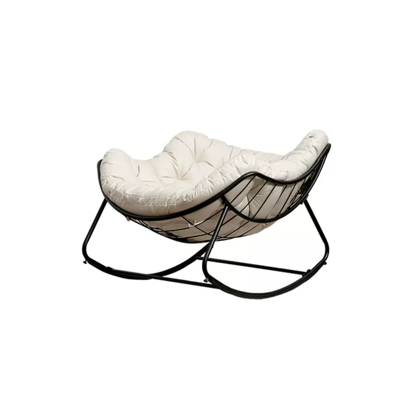 Chaise berçante Lazy Home, Blanc, Noir