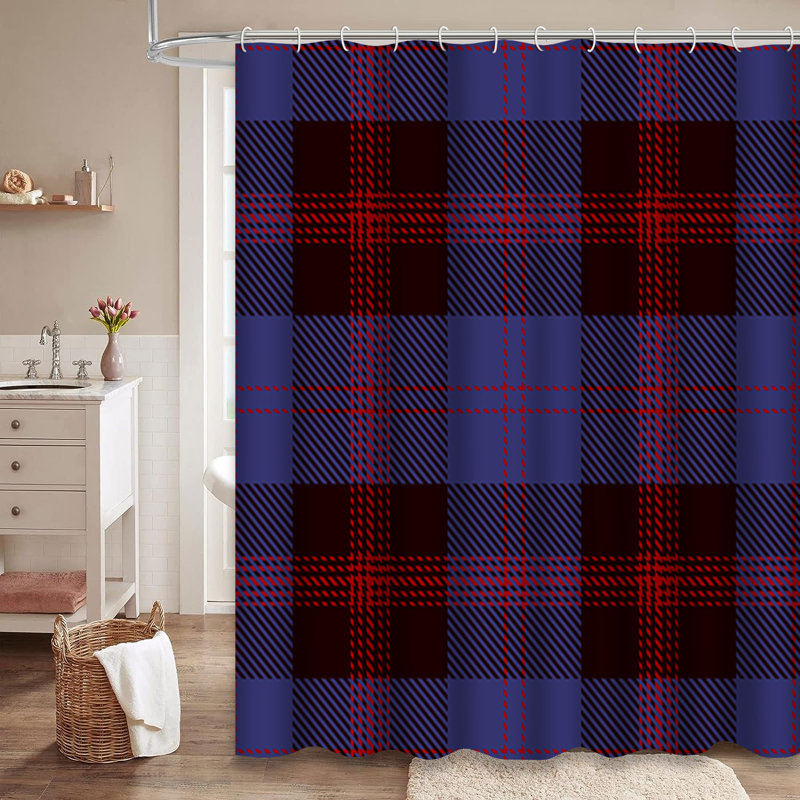 Rideau de douche Tartan, L 72 po x l 72 po