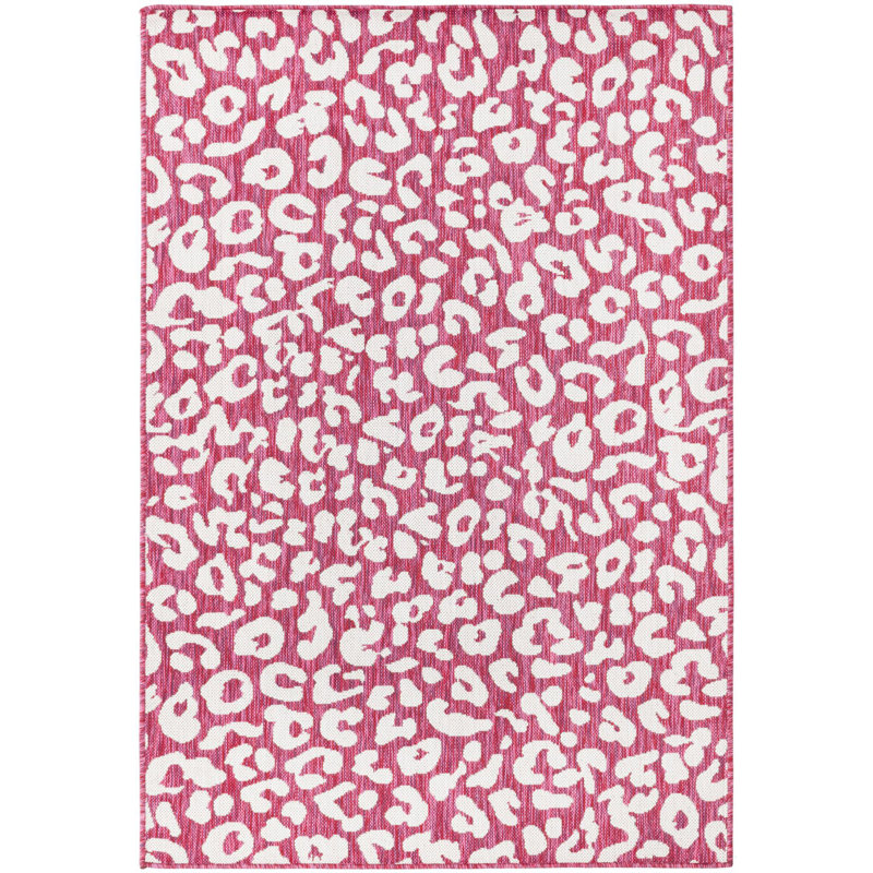 Magenta/Ivory Indoor/Outdoor Rug, Rectangle 4' x 6'