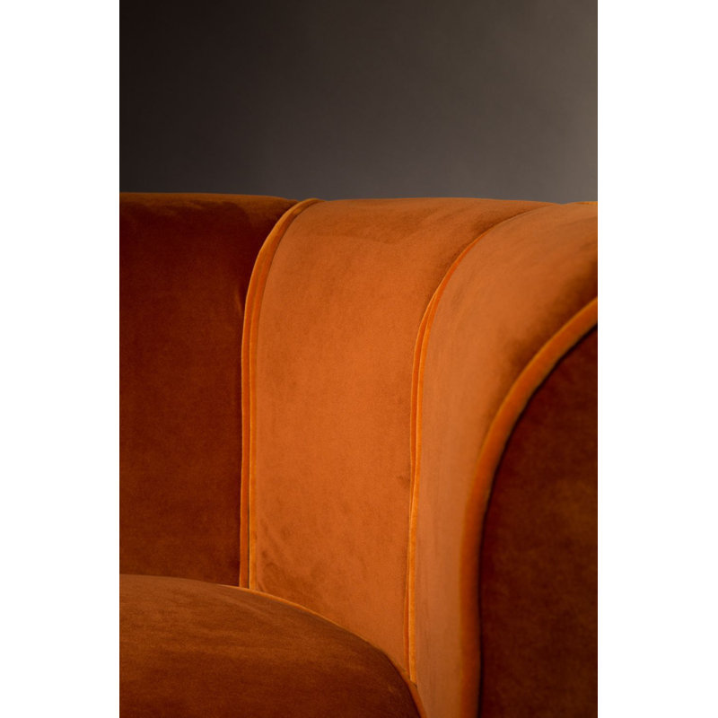 Flower Swivel Barrel Chair, Orange Velvet