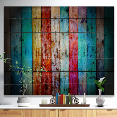 Motif rétro en bois - reproduction d'art