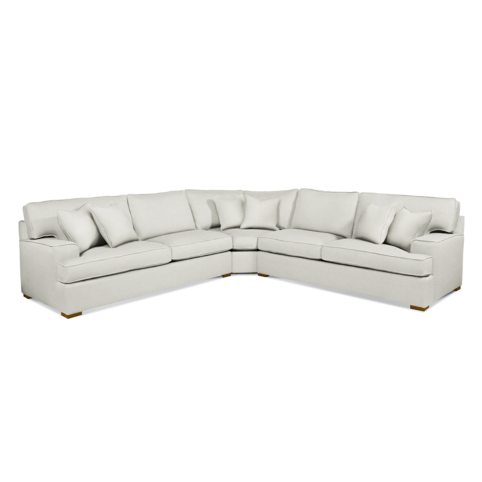 Sadie 3-Piece Upholstered Sectional, Havana Finish, Green and Blue Stripe; 0252-54
