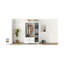 Armoire 3 portes avec 2 tiroirs, blanc