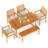 6PCS Outdoor Acacia Wood Dining Set Rectangle Dining Table with 4 Chairs & Bench