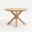 Table de salle à manger ronde en bois d'acacia de 44,5 pouces avec base en X à lattes pour table de jardin à l'arrière