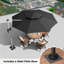 Parasol rond 11 pi avec comptoir et base en tôle d'acier Yumalay, noir-63692257