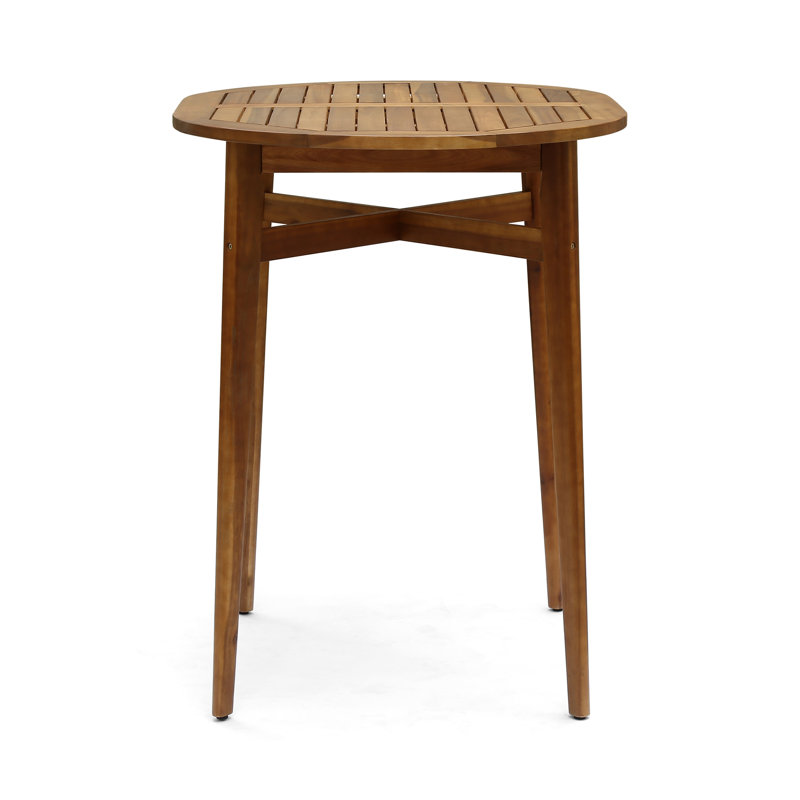 Engelhardt Oval Outdoor Bar Table , 39.75'' in. W 30.5'' in. D, Teak