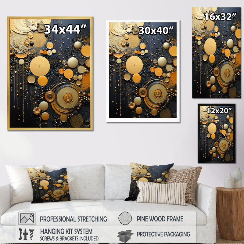 Impression sur toile «Gold», H 32 po x l 24 po x P 1 po, Toile tendue