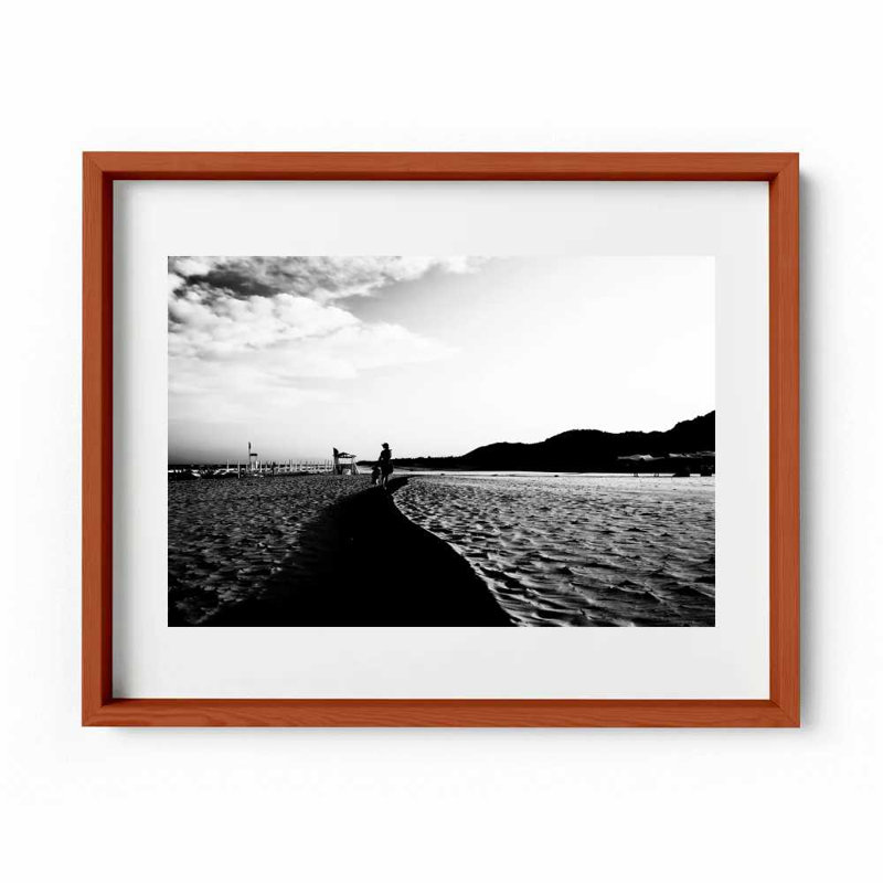 Walk The Line Print by Joseph Regan, 22" H x 26" W x 0.75" D, Cherry