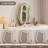 Shepler Humply Makeup Vanity Set with Mirror and Lights 40'' to 53'' LED Touchscreen Mirror Five Drawers Ample Storage Included Leather Stool White Faux Leather Engineered Wood Modern Style-1548368890