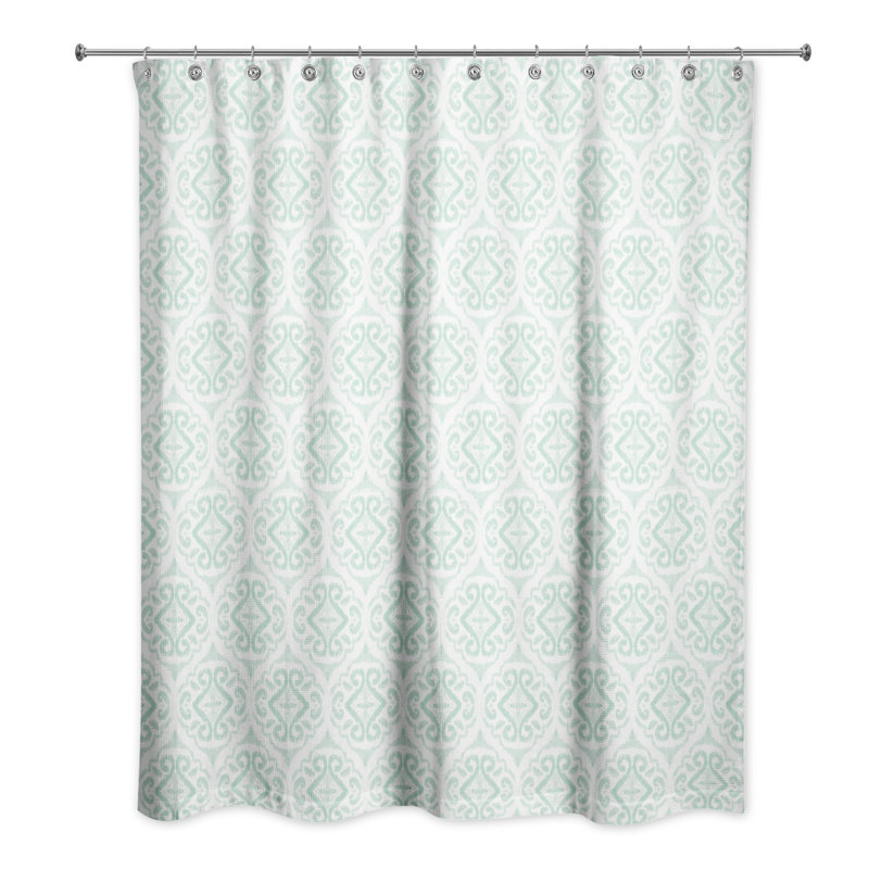 Rideau de douche Langridge, Menthe géométrique 2