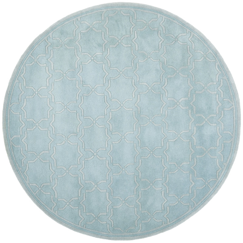 Carolene Hand Tufted Wool Geometric Rug, Round 7'