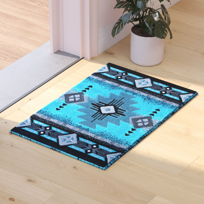 Leitha traditionnel en fibre d'oléfine, Rectangle 2 pi x 3 pi 3 po