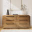Commode double en bois massif 62 tiroirs l 62 po avec tiroir caché