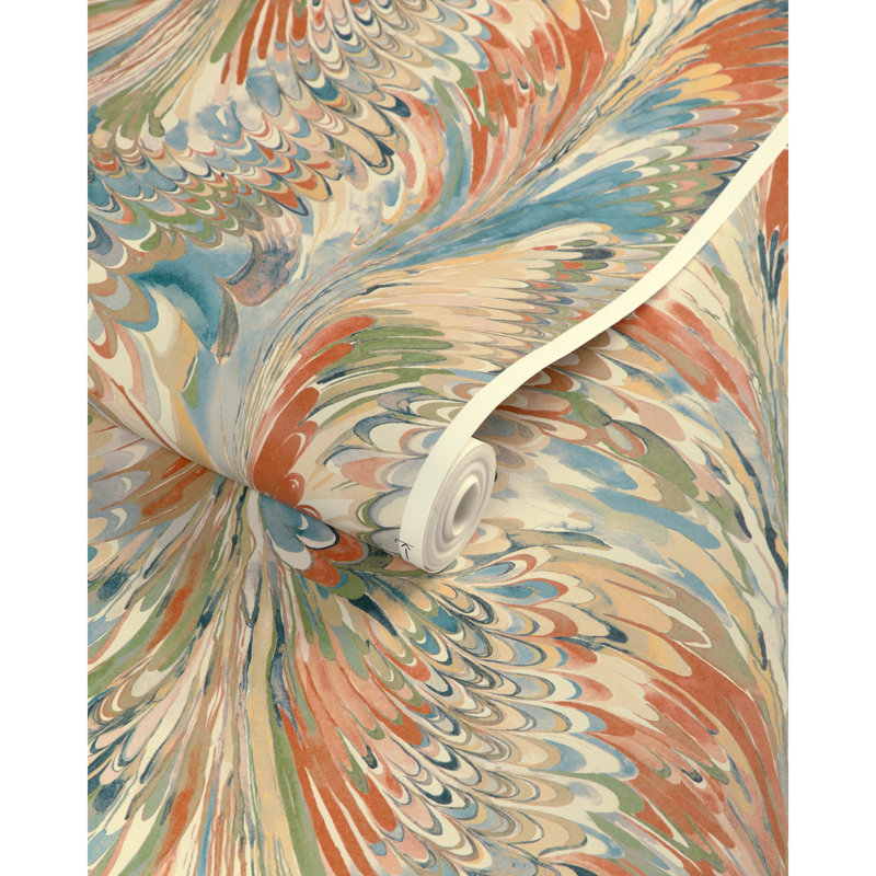 Garden Walk Taplow Abstract Pulp Blend Border, Clay/Blue