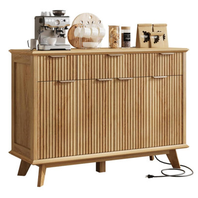 Armoire de cuisine avec tiroirs et tablettes réglables, armoire à café moderne