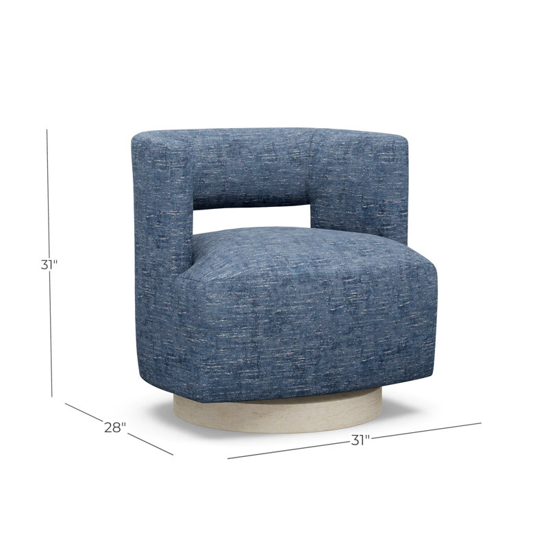 Crystle Swivel Barrel Chair, 9637-51, Sandstone