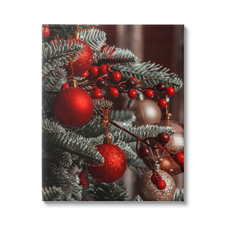 Décoration murale suspendue arbre de Noël rouge par Lil 'Rue, H 30 po x l 24 po x P 1,5 po
