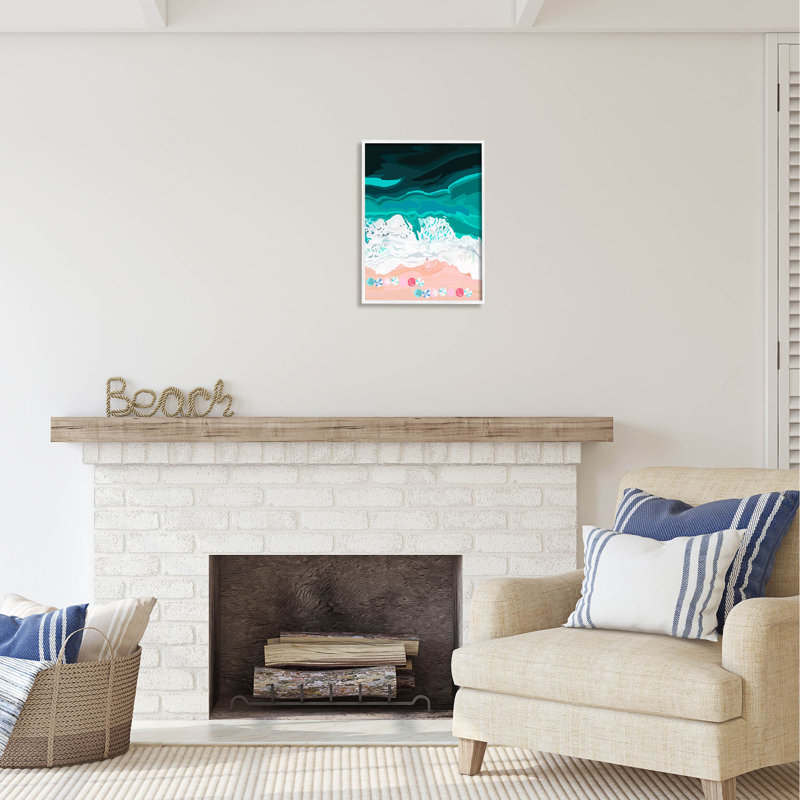Au-442, estampe numérique, parapluies de plage par Amelia Noyes, impression, L 16 po x H 20 po x P 1,5 po