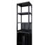 Black Storage Tall Slim Cabinet With Shutter Door And 3 Tier Shelves