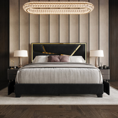 Dziadon Upholstered Unfinished Platform Storage Bed